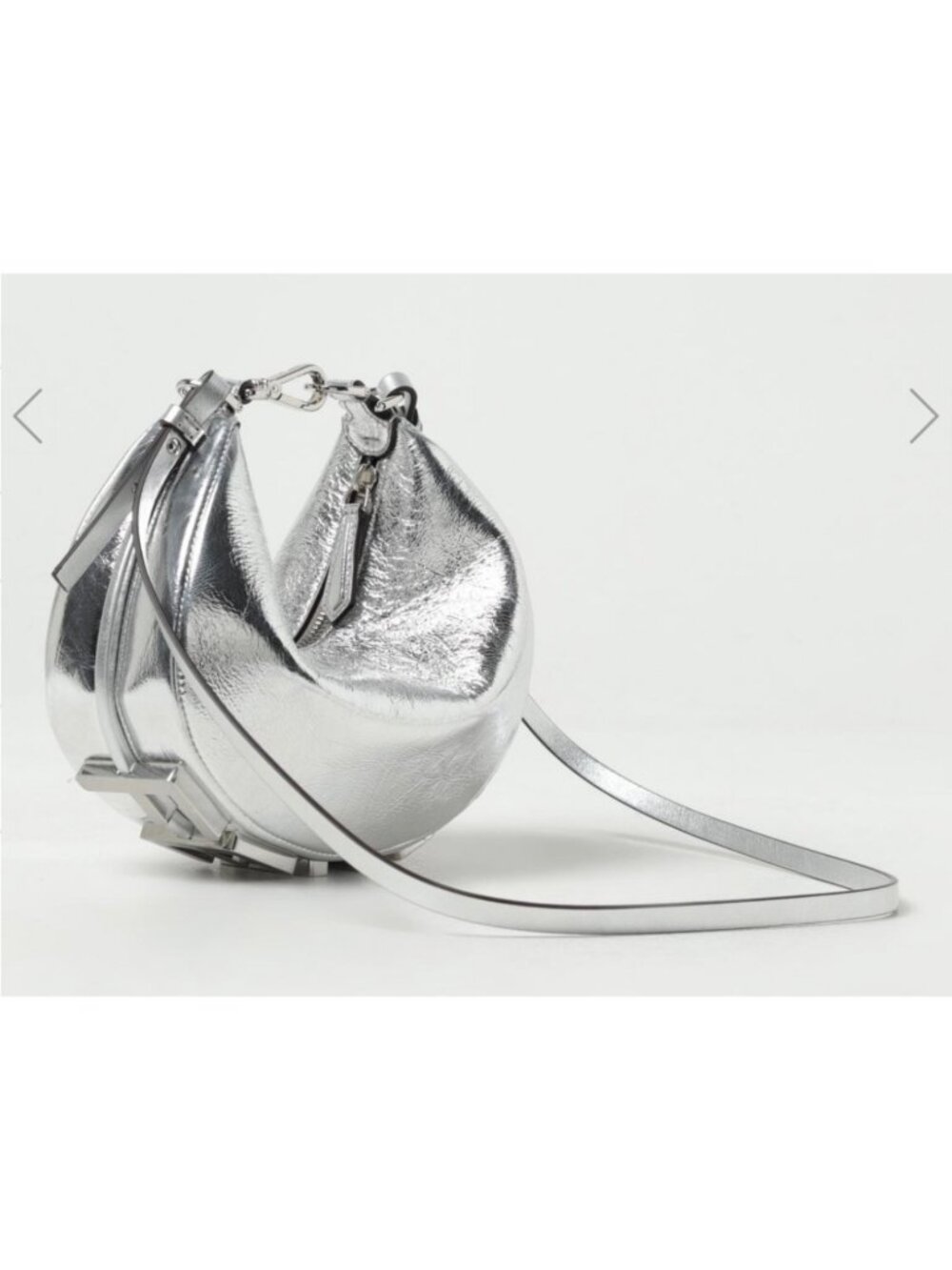 AUTHENTIC FENDI Fendigraphy laminated leather bag in Silver Retails $2,225